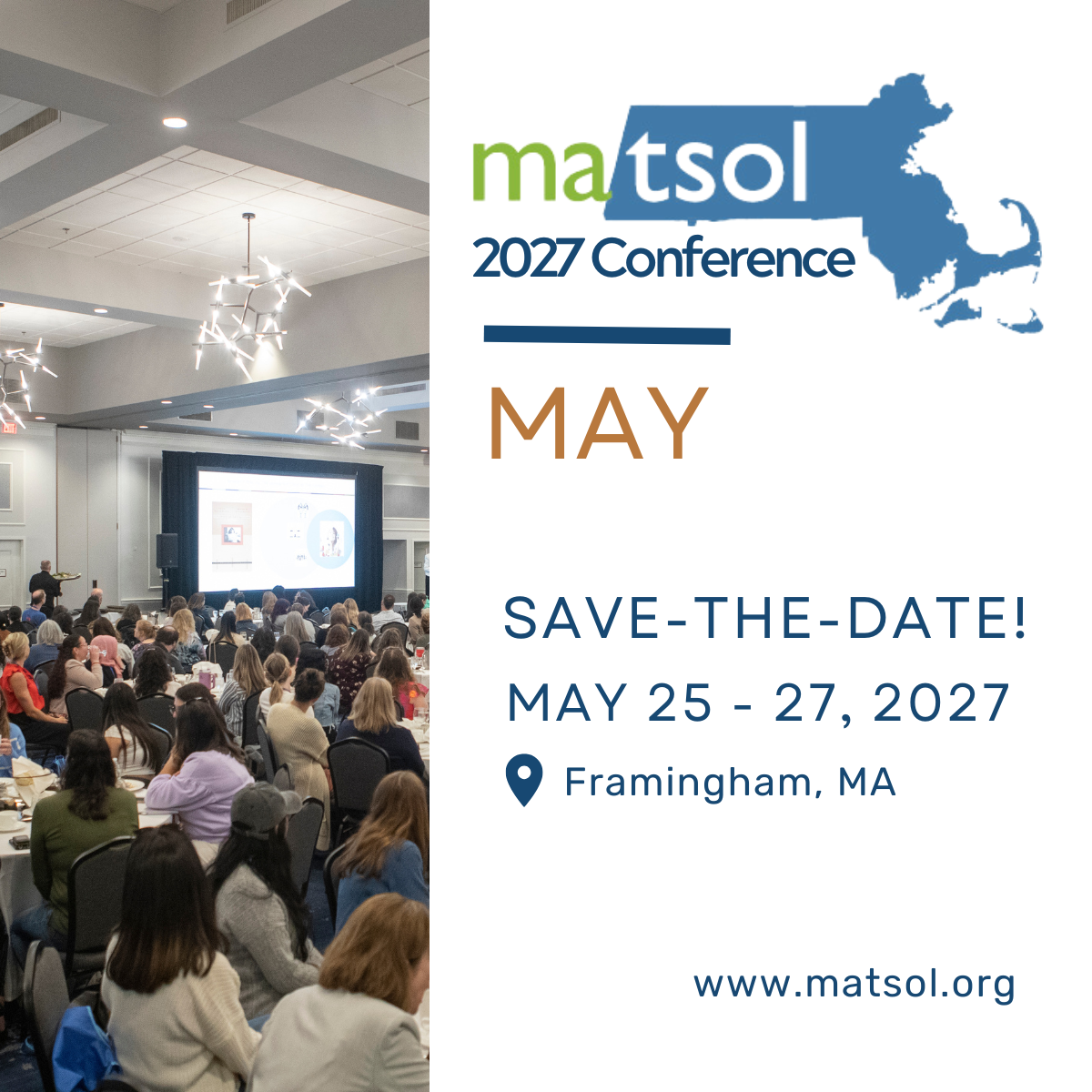 Taking place May 25 - 27, 2027 in Framingham, MA